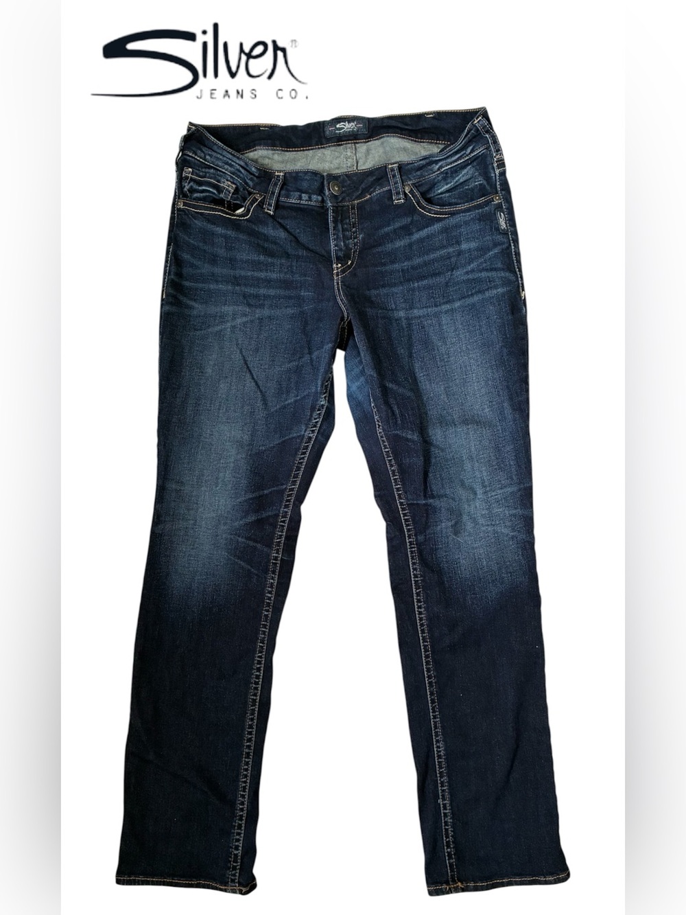 SILVER JEANS STRAIGHT LEG SUKI DARK WASH DENIM